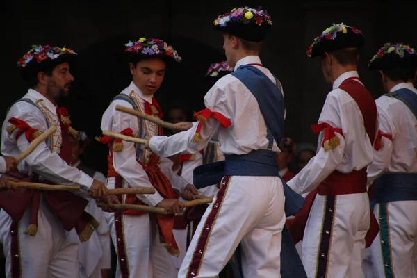 Traditionele Baskische Dans Een Volksfeest — Stockfoto