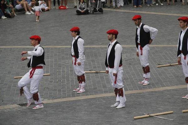 Traditionele Baskische Dans Een Volksfeest — Stockfoto