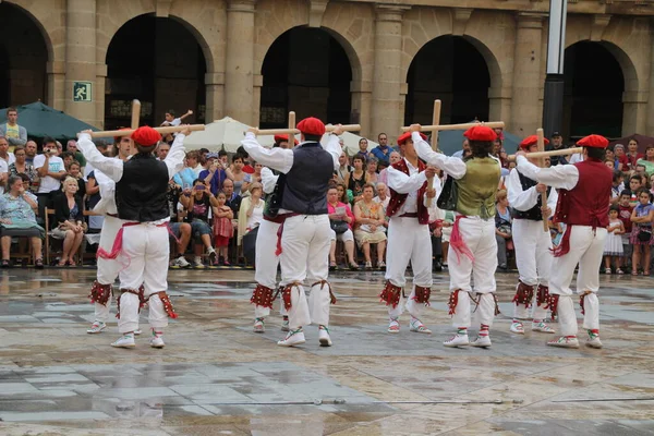 Traditionele Baskische Dans Een Volksfeest — Stockfoto