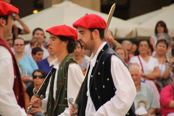 Danza Tradizionale Basca Una Festa Popolare — Foto Stock