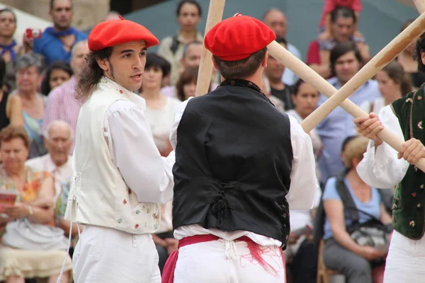 Traditionele Baskische Dans Een Volksfeest — Stockfoto