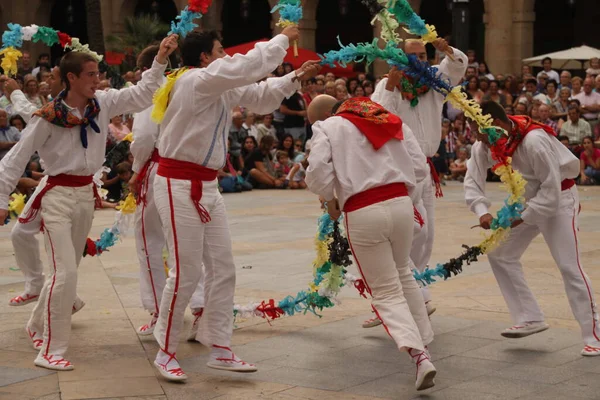 Traditionell Baskisk Dans Folkfest — Stockfoto