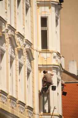 Construction site in an urban environment clipart