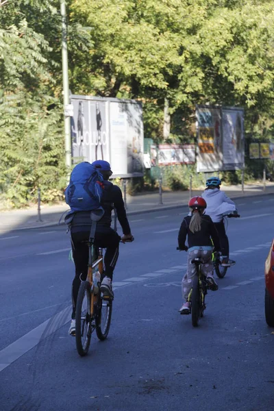 Faire Vélo Dans Environnement Urbain — Photo