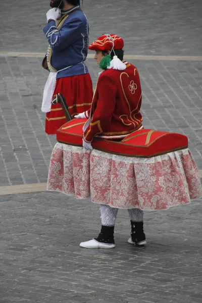 Danza Tradizionale Basca Una Festa Popolare — Foto Stock