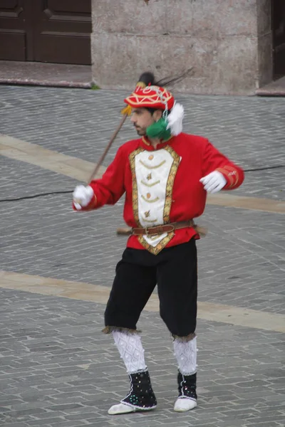 Danza Tradizionale Basca Una Festa Popolare — Foto Stock