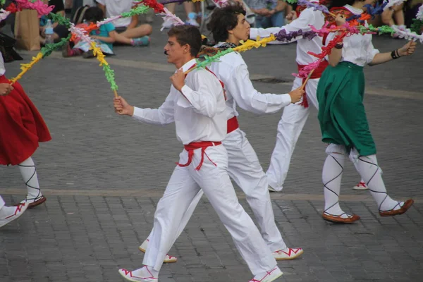 Danse Basque Traditionnelle Dans Festival Folklorique — Photo