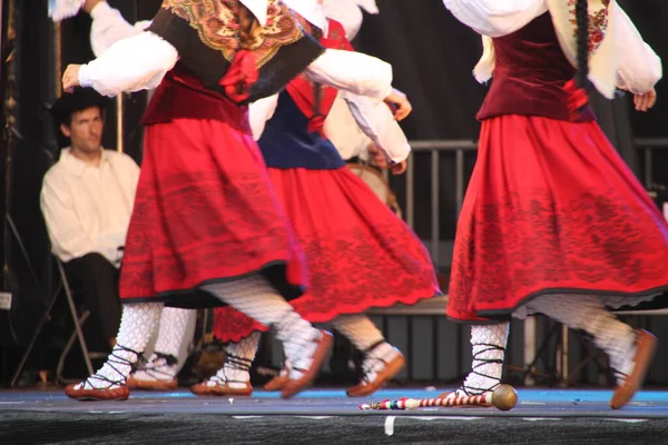 Dança Basca Tradicional Festival Folclórico — Fotografia de Stock