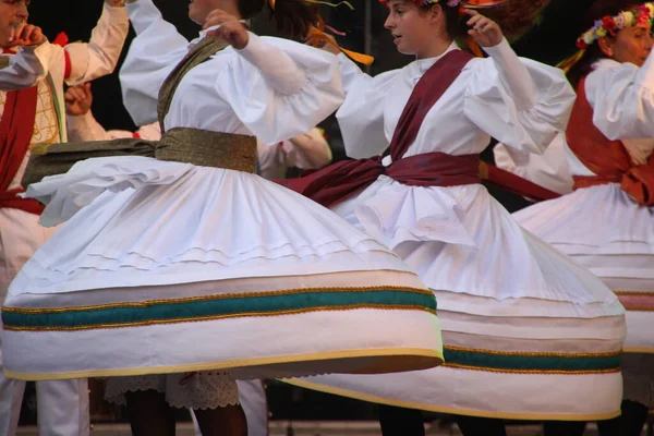 Danza Tradizionale Basca Una Festa Popolare — Foto Stock