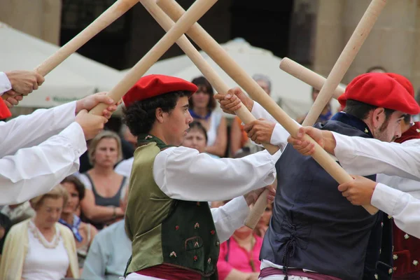 Traditionele Baskische Dans Een Volksfeest — Stockfoto