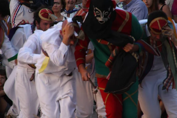 Dança Basca Tradicional Festival Folclórico — Fotografia de Stock