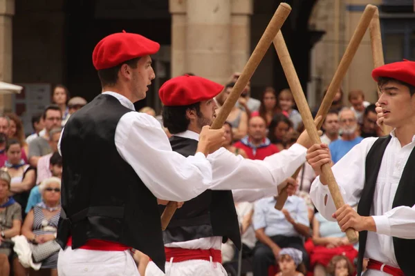 Traditioneller Baskischer Tanz Auf Einem Volksfest — Stockfoto