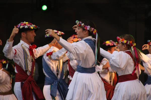 Παραδοσιακός Χορός Basque Ένα Λαϊκό Φεστιβάλ — Φωτογραφία Αρχείου