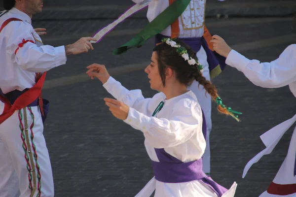 Danza Tradicional Vasca Festival Folclórico — Foto de Stock