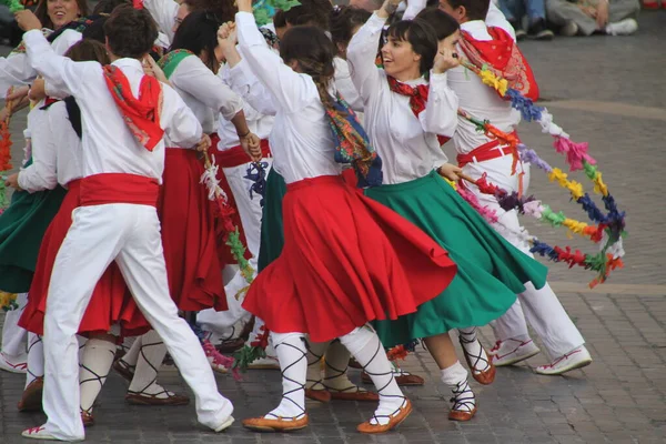 Traditionell Baskisk Dans Folkfest — Stockfoto