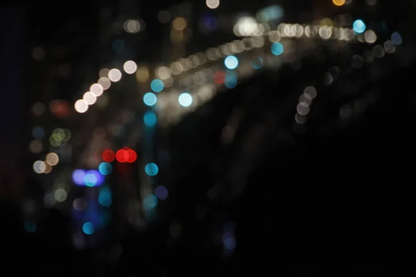 Luzes Cidade Com Efeito Bokeh — Fotografia de Stock