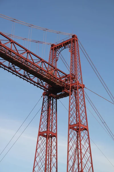 Ponte Suspensa Sobre Estuário Bilbau — Fotografia de Stock