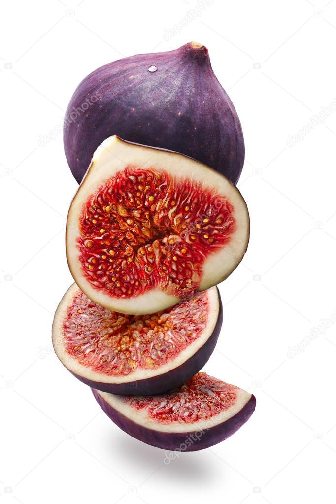 Figs whole and sliced (Ficus carica), vertical,  paths