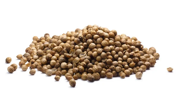 Coriander seeds (fruits of Coriandrum sativum), paths — Stock Photo, Image