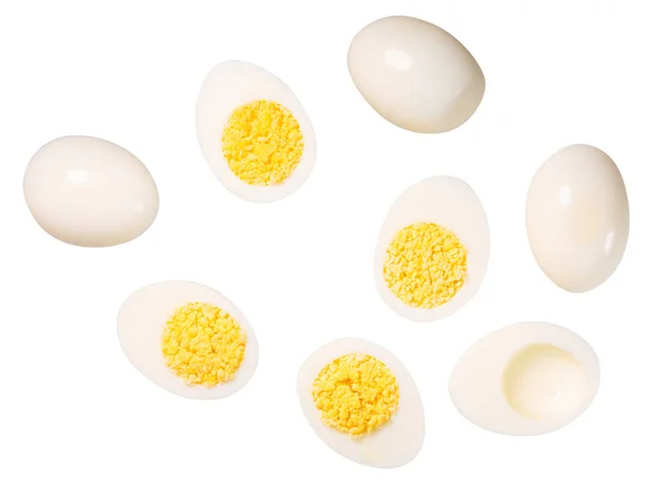 Частинки вареного яйця, вид зверху, шляхи — стокове фото