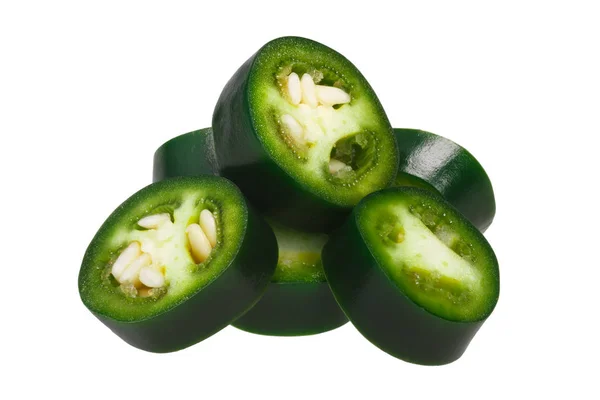 Green Serrano chile cincin, jalan — Stok Foto