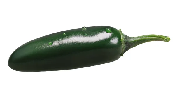 Green Serrano chile pepper, paths — Stock Photo, Image