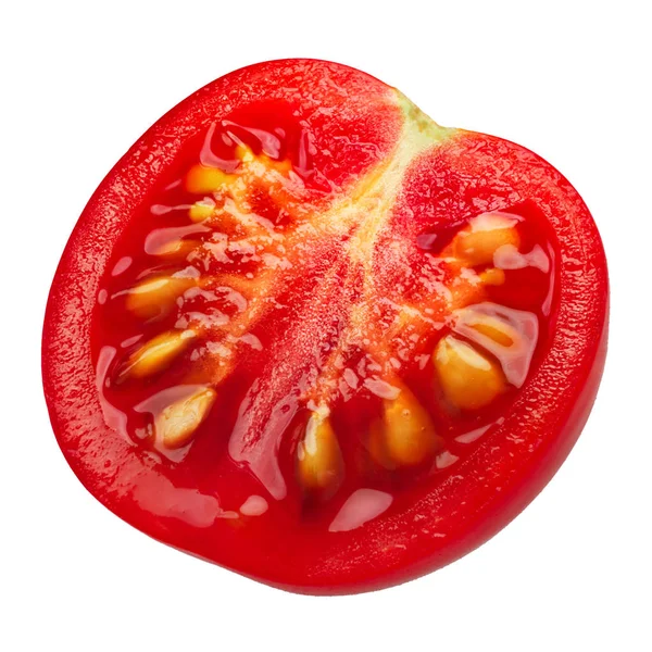 Mitad tomate cereza, caminos —  Fotos de Stock