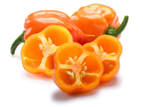 Orange Habanero chili, vägar — Stockfoto