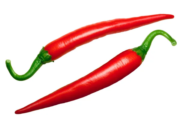 Long thin chile peppers, paths — Stock Photo, Image