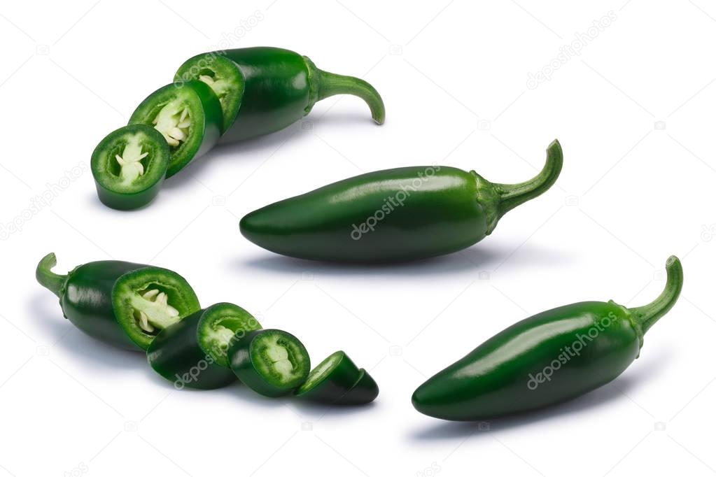 Diced and whole Jalapeno chiles, paths