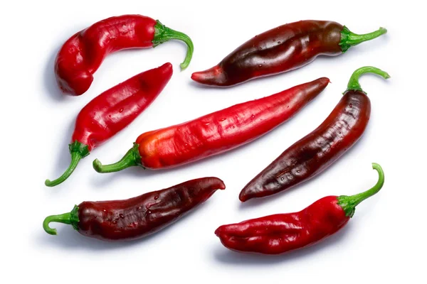Červená poklop chile papričky, cesty, pohled shora — Stock fotografie
