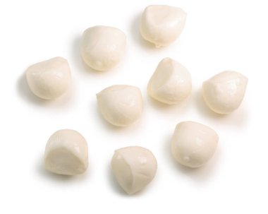 Mozzarella peynir topları, üstten görünüm, yolları