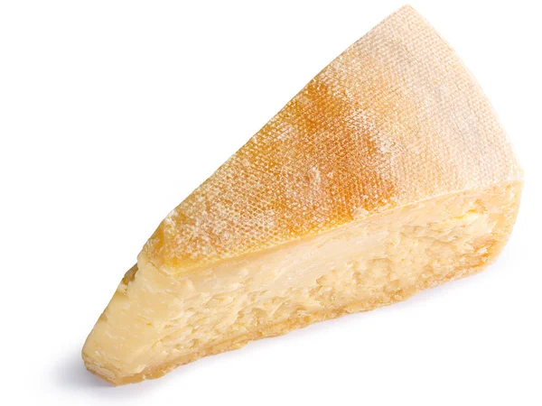 Parmezán sajt szegmens szelet, utak, felső — Stock Fotó