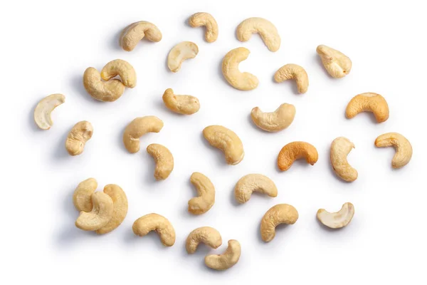 Cashews seeds of A. occidentale, top, paths — Stock Photo, Image