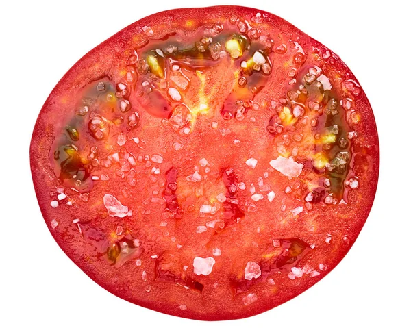 Fatia de tomate salgada, áspera, topo — Fotografia de Stock