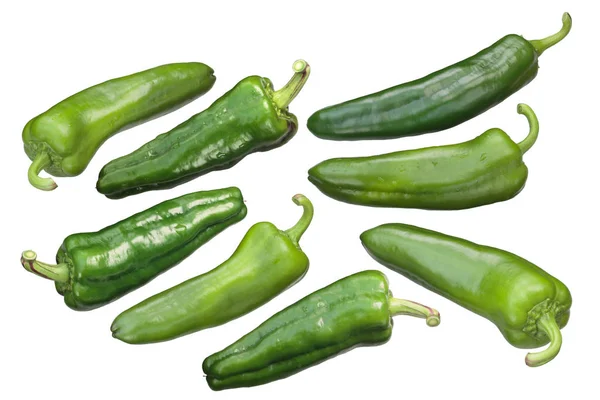Zelená sladké chile papričky, cesty — Stock fotografie