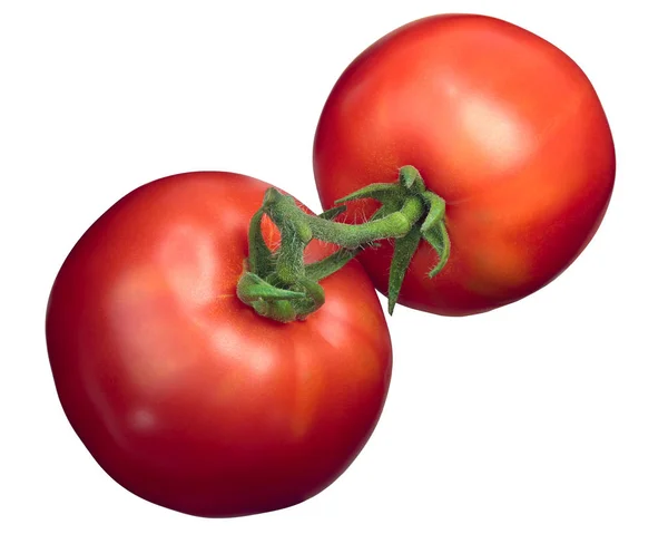 Марглобусы помидоры на виноградной лозе, сверху, дорожки — стоковое фото