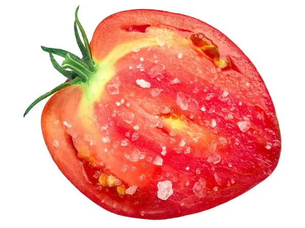 Saltat oxheart tomat skiva, ovanifrån — Stockfoto