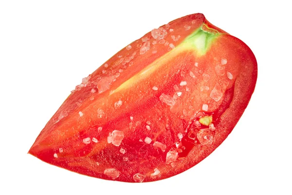 Fatia de tomate oxheart salgada, vista superior — Fotografia de Stock