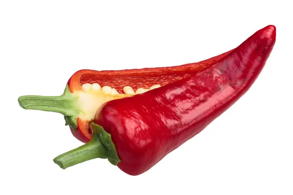 Chimayo Chili peper, gehalveerde pod — Stockfoto