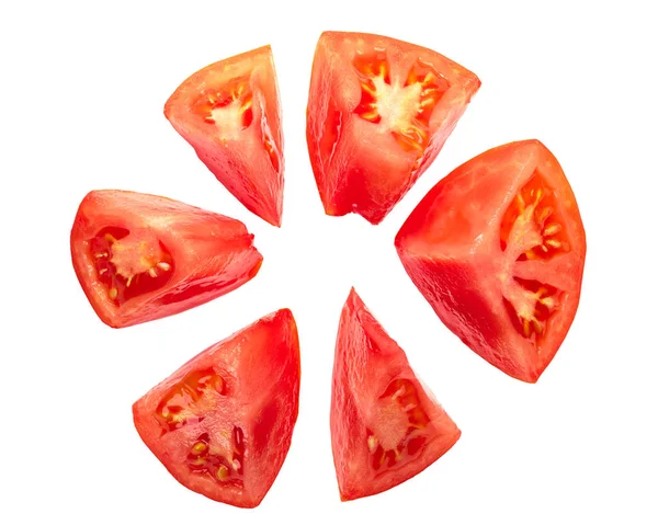 多裂片のあるトマトのチャンク、トップ ビュー — ストック写真