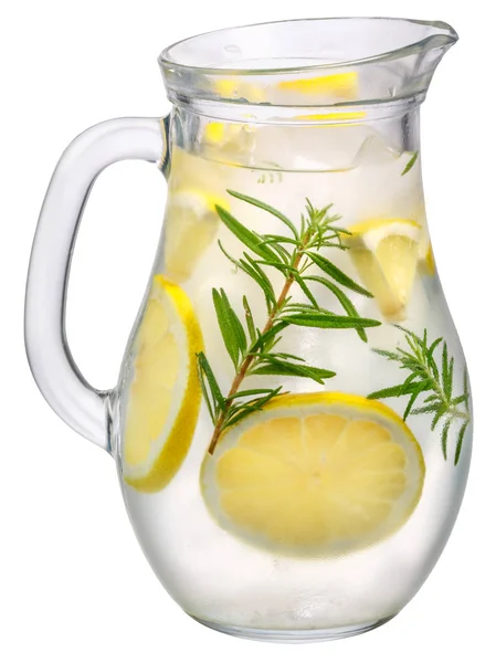 Jarro de água de desintoxicação de limão alecrim — Fotografia de Stock