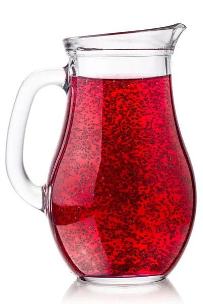 Red Chia fresca water jug, paths — Stock Photo, Image