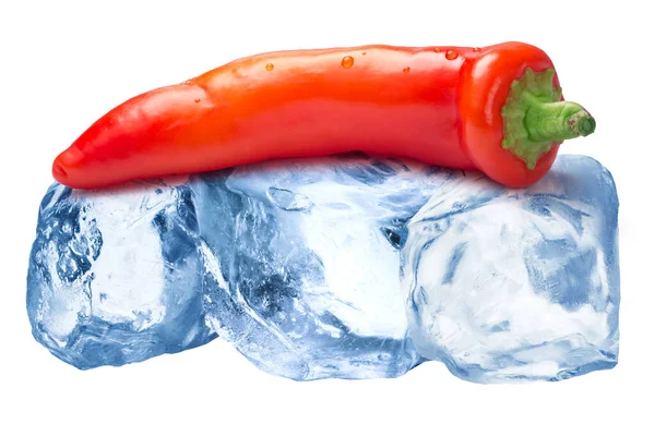 Zamrożony pieprz chile izolowany — Zdjęcie stockowe