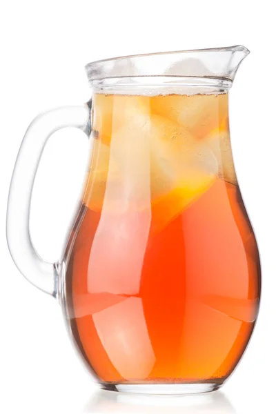 Iced kombucha tea mushroom jug, paths — Stock Photo, Image