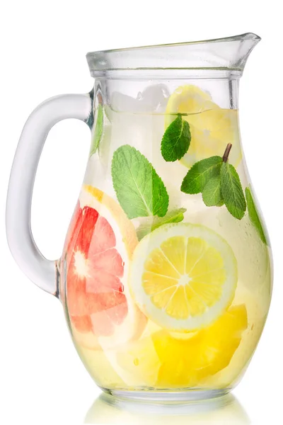 Graoefruit mint lemon drink jug, paths — Stock Photo, Image