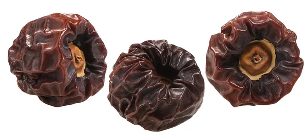 Whole Dried Sun Dried Persimmons Diospyros Kaki Fruits Isolated — 스톡 사진