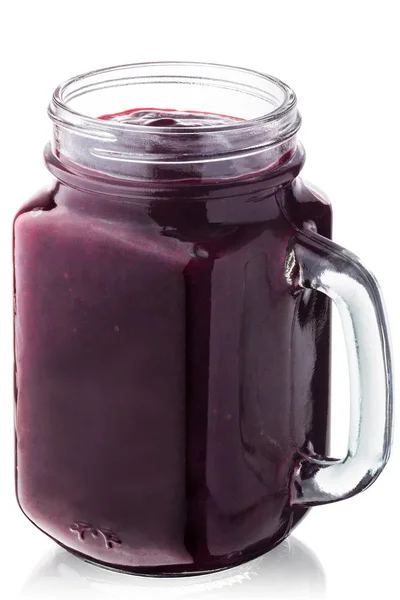 Schwarze Johannisbeere Smoothie-Glas, Wege — Stockfoto