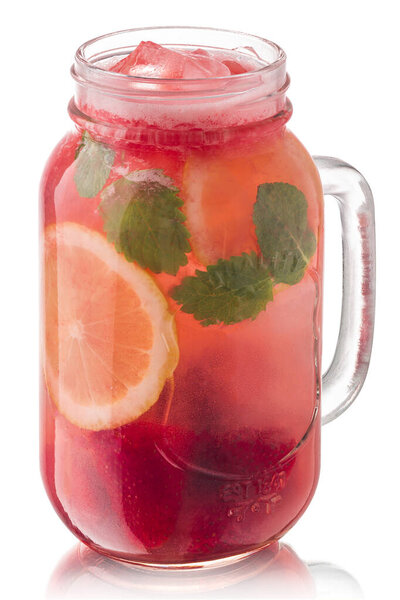 Strawberry mint lemonade jar, paths