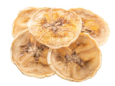 Banana chips pile isolated, paths